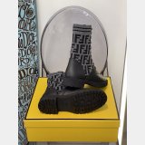 Fendi Domino Black leather biker boots