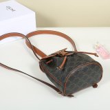 MINI BACKPACK FOLCO IN Triomphe Canvas and calfskin