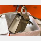 Hermes Mini Kelly Replica Handbags Pigeon Grey