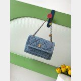 Perfect Maxi Flapbag Washed Denim AS5734 24CM Bag