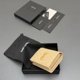 Saint Laurent MATELASSE compact zip around wallet