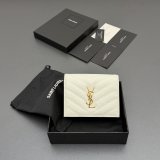 Saint Laurent MATELASSE compact zip around wallet