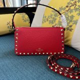 Small Rockstud Grainy Calfskin Crossbody Bag