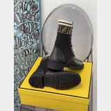 Fendi Domino Black leather biker boots