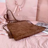 MIU MIU Women Joie Bag Suede Brown tote
