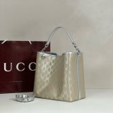 Gucci 815103 GG Emblem Medium Bucket Crossbody Bag
