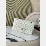 Top Quality CC Flap Lambskin 25cm Pearlescent handbag