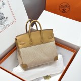 TOP Hermes Birkin handmade Stiching Handbags Swift Leather 25CM