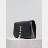 Luxury YSL KATE TASSEL Croco Vein Handbag