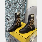 Fendi Domino Black leather biker boots