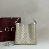 Gucci 815103 GG Emblem Medium Bucket Crossbody Bag