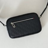 Gucci AAA+ 1:1 850242 Black GG Emblem Small Crossbody Mens Bag