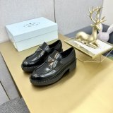 Black Brushed Leather Loafers