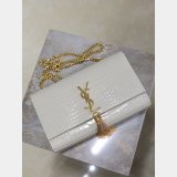 Luxury YSL KATE TASSEL Croco Vein Handbag