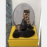 Fendi Domino Black leather biker boots