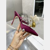 Manolo Blahnik LURUM Satin Crystal Embellished Mules