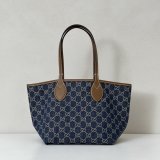 Gucci Totissima Small Reversible Tote Shoulder 820496 Blue Bag