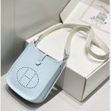 Hermes Mini Evelyne Bag Togo Leather Holy Grail Blue
