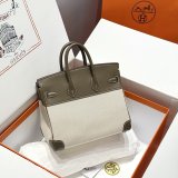 TOP Hermes Birkin handmade Stiching Handbags Swift Leather 25CM