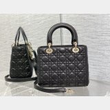Perfect Quality Replica Lady Dior 24cm Replica Shoes Online StoreBlack Handbag