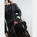 TOP Saint Laurent SUEDE Leather Kaia Small Satchel 619740