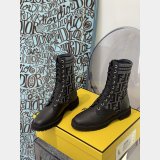 Fendi Domino Black leather biker boots