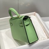 Best Hermes Mini Kelly Handbag Epsom leather Avocado Green