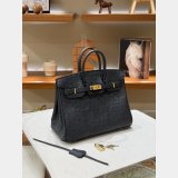 Hermes birkin 25cm calf Leather ostrich Vein bag