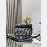 30 Montaigne Chain Bag Blue Dior Oblique Jacquard