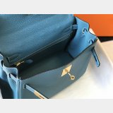 Hermes Kelly 32cm Togo leather Denim Blue