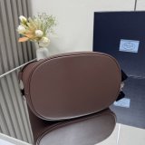 Prada Buckle leather bucket bag with belt 1BE085
