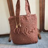CHLOE Summer Banana tote bag in raffia