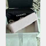 Top Quality CC Flap Caviar leather light pink 25cm bag