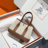 Top Quality Hermes human handmade stiching Garden Party Bag 23cm