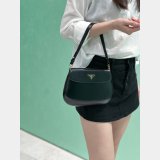 Small Prada Cleo brushed leather shoulder bag with flap