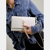 Luxury YSL KATE TASSEL Croco Vein Handbag