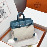 TOP Hermes Birkin handmade Stiching Handbags Swift Leather 25CM