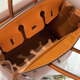 TOP Hermes Birkin handmade Stiching Handbags Swift Leather 25CM