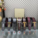Tom Ford Smooth Calf Leather T-Buckle Belt 38MM
