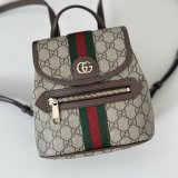 Gucci Ophidia Small Backpack In Beige And Brown GG Fabric 836854 Bag
