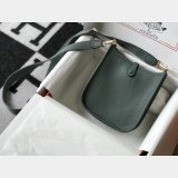 Hermes Mini Evelyne Bag Togo Leather Almond Green