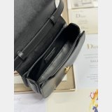 Small 30 Montaigne Avenue Top Handle Bag Black Ribbed Calfskin