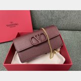 Valentino Garavani V Logo Signature Grained Calfskin Clutch