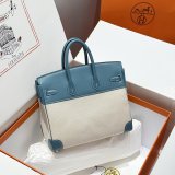 TOP Hermes Birkin handmade Stiching Handbags Swift Leather 25CM