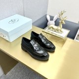 Black Brushed Leather Loafers