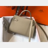 Hermes Mini Kelly Replica Handbags Pigeon Grey