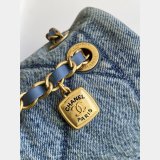 Perfect Maxi Flapbag Washed Denim AS5734 24CM Bag