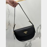Prada Arke Leather Shoulder Bag With Flap
