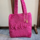 CHLOE Summer Banana tote bag in raffia
