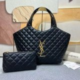 Saint Laurent Icare In Quilted Nappa Tote 858191 Black Bag